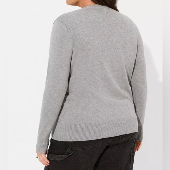 Torrid every day soft V-neck pocket cardigan, sweater, gray 0X size 12 NWT - Picture 3 of 5
